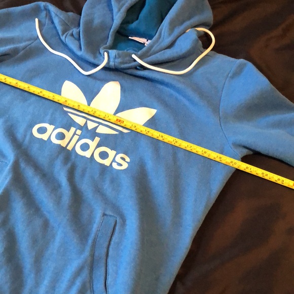 Adidas blue scuba hood & tie pull over hoodie complete with kangaroo pouch Sz M - Picture 6 of 10